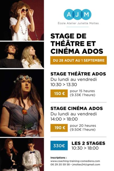 Stage Théâtre et Cinéma pour les 10 - 18 ans