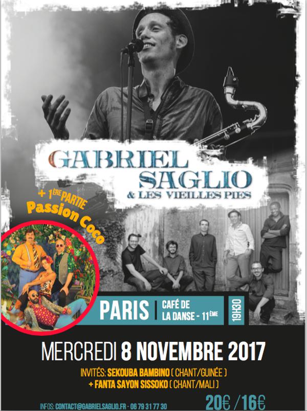 GABRIEL SAGLIO & Les Vieilles Pies invitent Sekouba BAMBINO (Guinée) / Fanta SAYON SISSOKO (Mali) / PASSION COCO