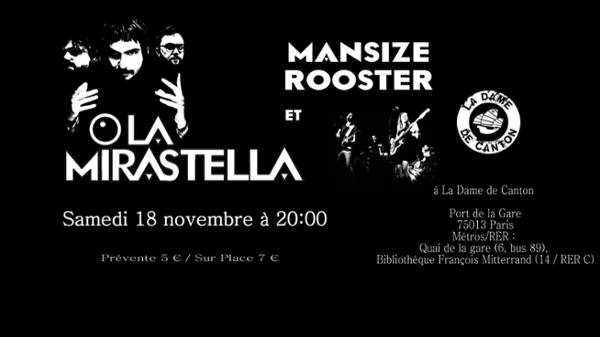 Concert : Mansize Rooster + La Mirastella