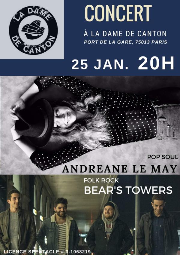 Concert : Andréane Le May + Bear’s Towers