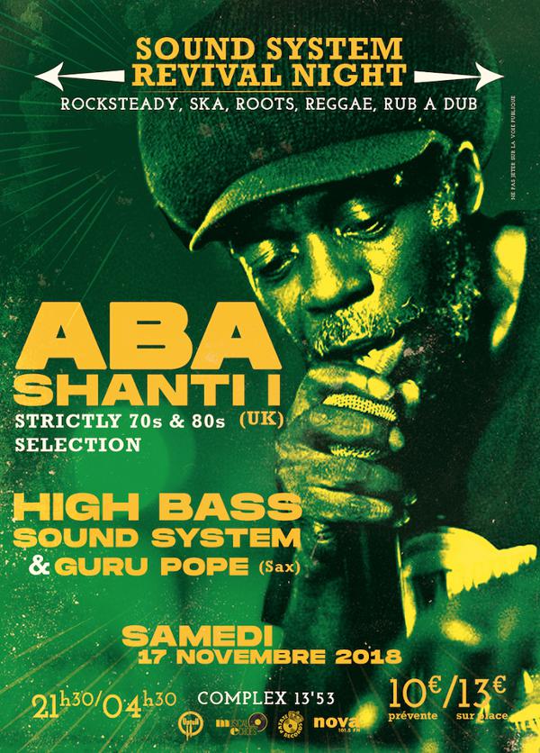 Sound System Revival Night : Aba Shanti I / High Bass Sound System & Guru Pope