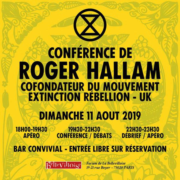 CONFÉRENCE ROGER HALLAM - FONDATEUR DU MOUVEMENT EXTINCTION RÉBELLION