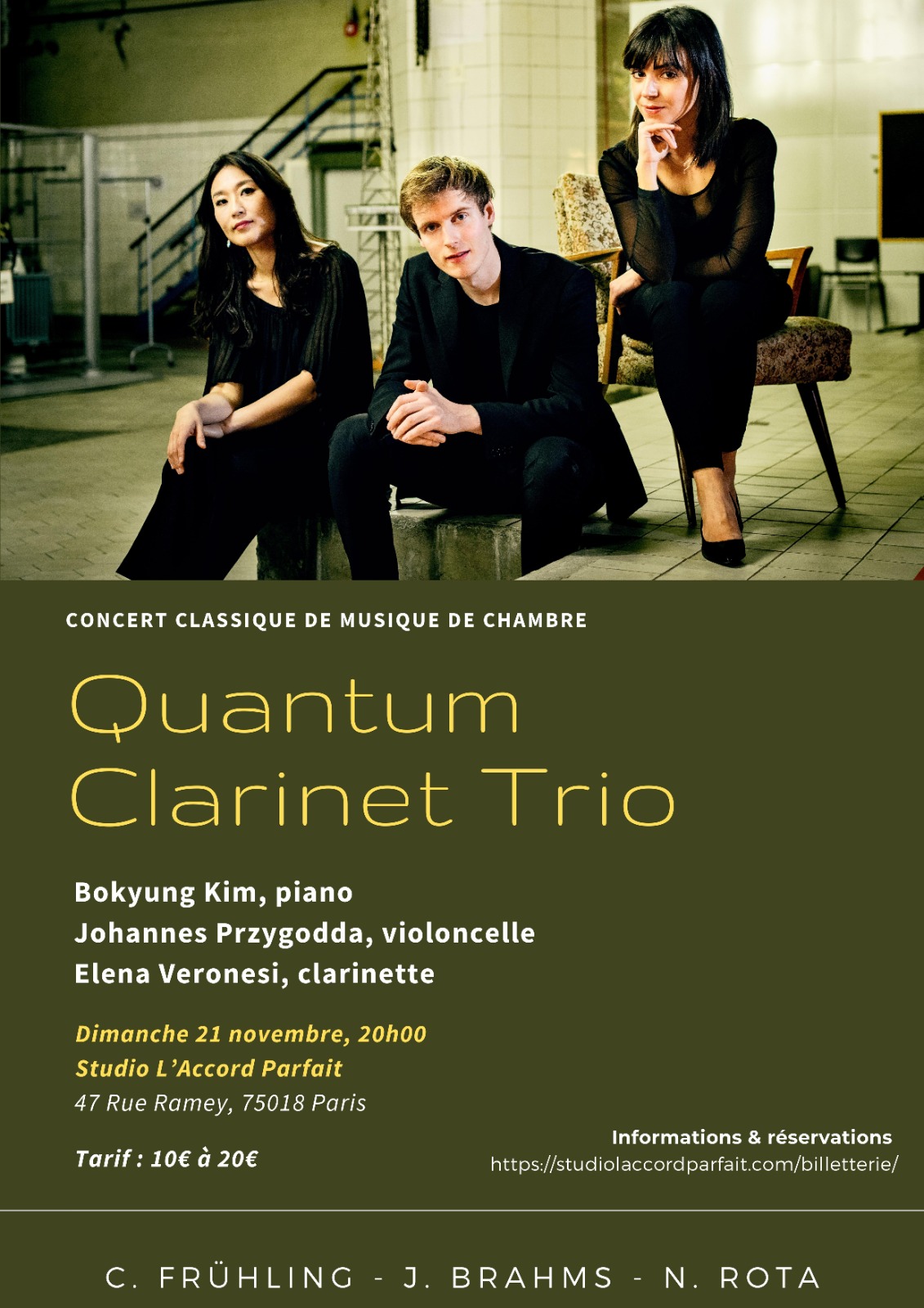 Concert classique de musique de chambre - Quantum Clarinet Trio