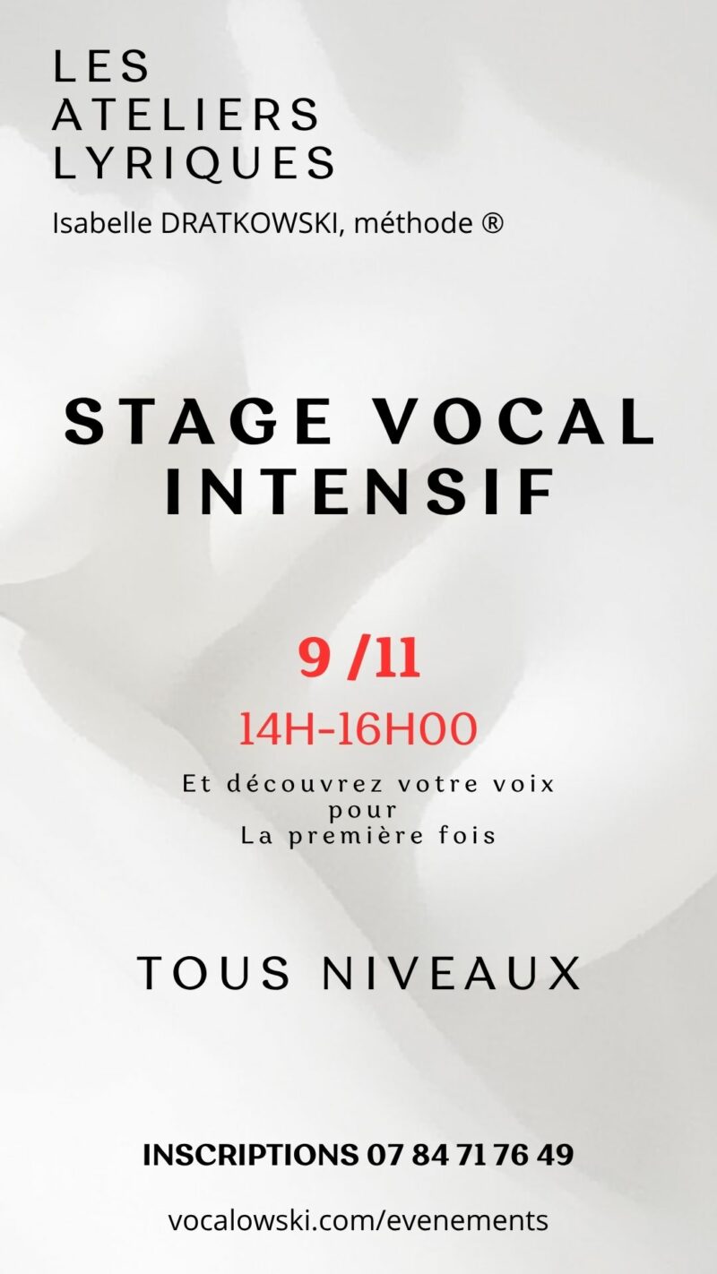 STAGE LYRIQUE VOCAL INTENSIF