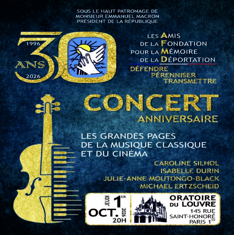 Concert anniversaire 30 ans AFMD Mémoire & Vigilance